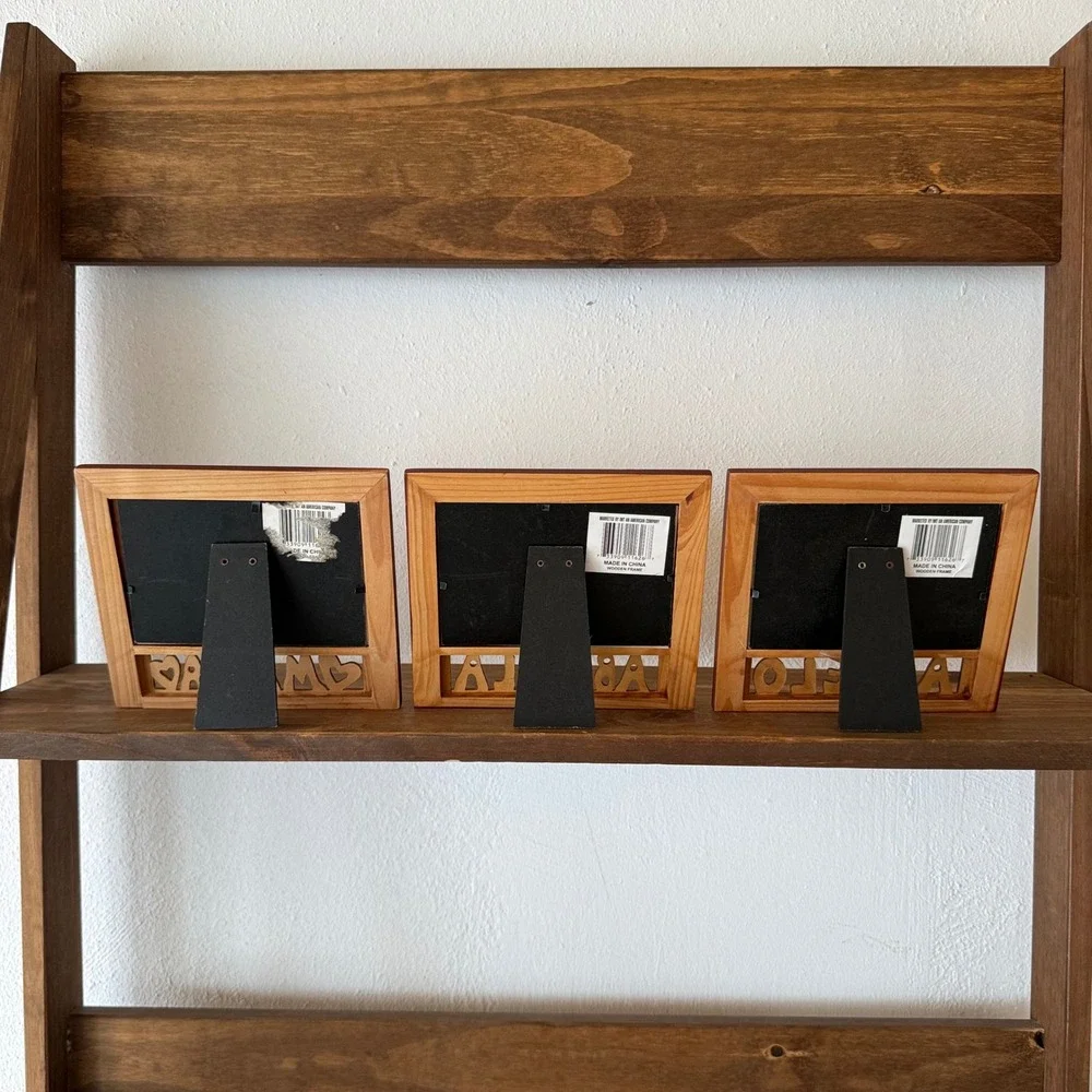 3pc Home Elements Mama Abuela Abuelo Wooden Picture Frames Family Photo Set